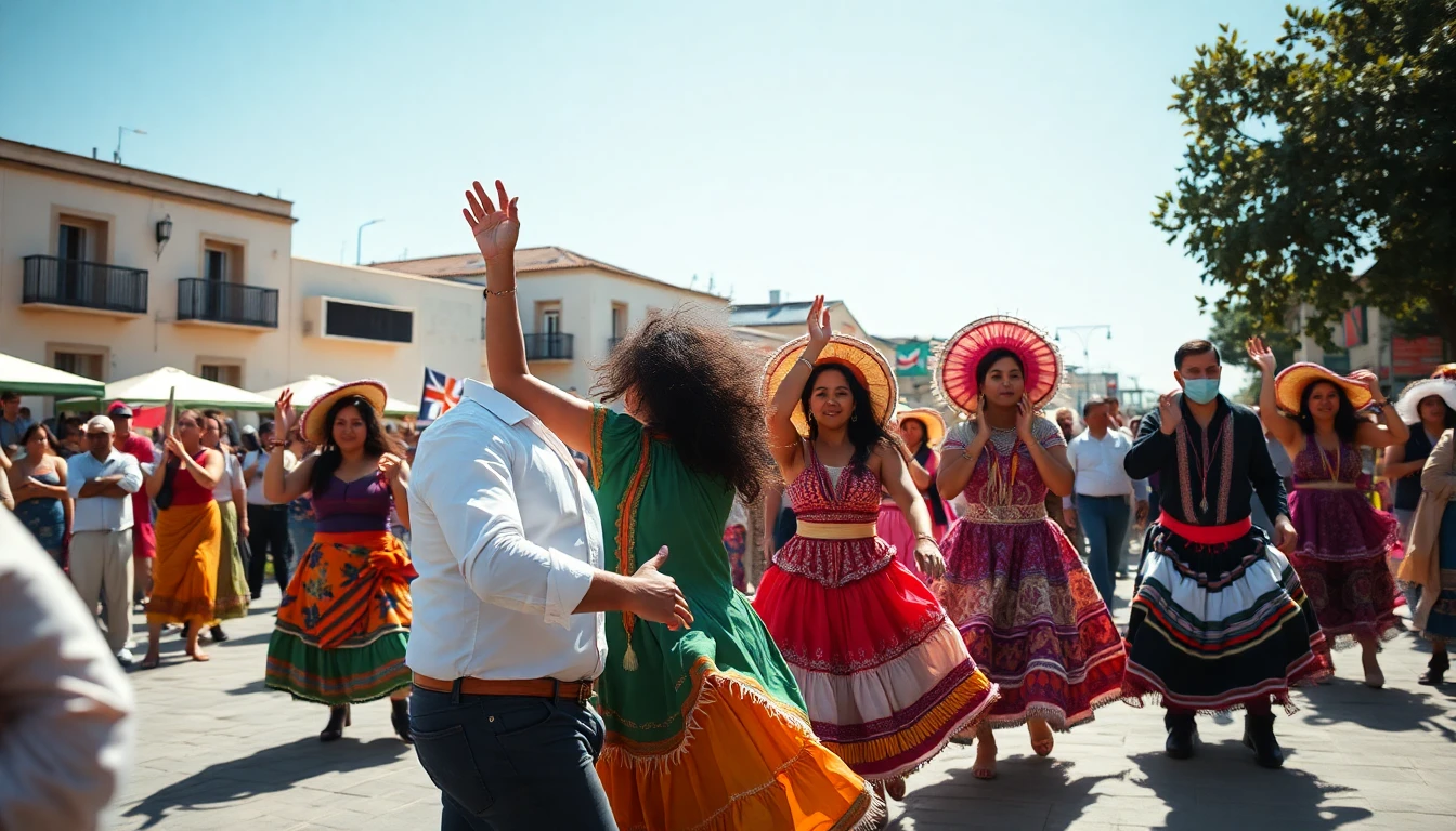 Celebración cultural comunitaria al aire libre